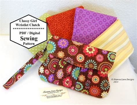 wristlet clutch sewing pattern pdf purse by ShawnaLaneDesigns