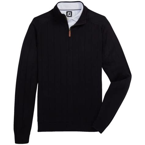 FootJoy Drop Needle Lined Golf Sweater Black - Carl's Golfland