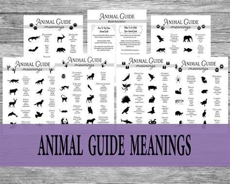 Animal Guide Pack Spirit Animals Cheat Sheet Totem Animals | Etsy