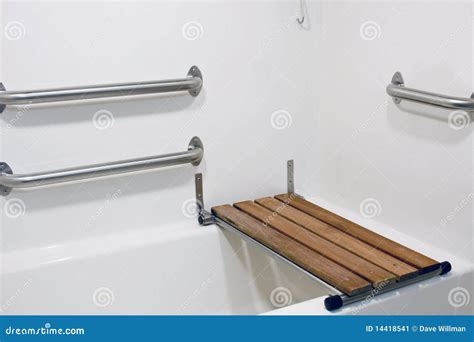 Bench seat on handicap tub stock image. Image of wooden - 14418541