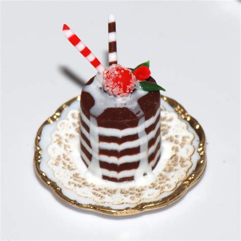 Decadent Chocolate Christmas Pastry | Stewart Dollhouse Creations