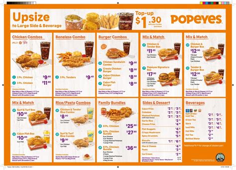 POPEYES MENU SINGAPORE & UPDATED PRICES 2024