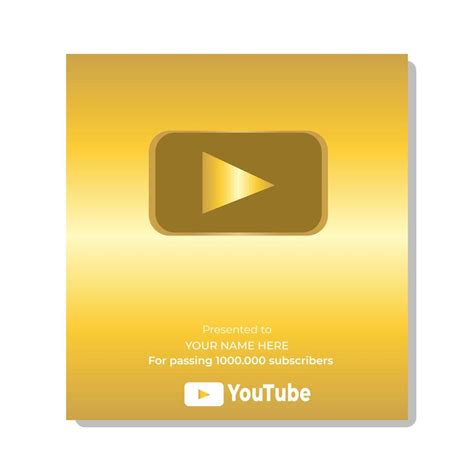 Golden Youtube Subscriber Play Button Illustrator. can be used for social media, websites ...