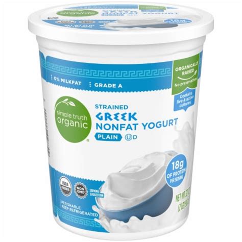 Simple Truth Organic® Plain Strained Greek Nonfat Yogurt, 32 oz - Ralphs