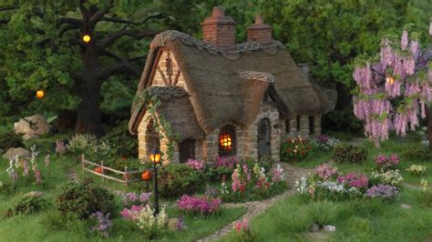 Miniature house Diorama Fairy house Dollhouse Tiny Model Natural Stone Art composition Gift ...