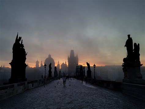 Sunrise at Charles Bridge, Prague (OC) : r/evilbuildings