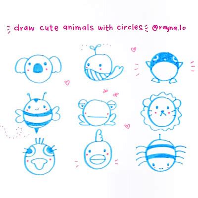 Learn How to Draw Cute Animal Doodles with Circles - Rayna Lo