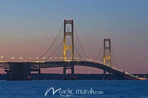 Mackinac Bridge at Night Wallpaper Mural by Magic Murals