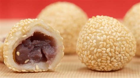 Sesame Balls Recipe (Chinese Dessert Jian Dui / Goma Dango) | Cooking wi... | Chinese dessert ...