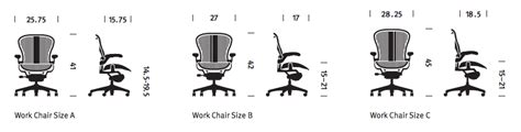 Aeron Chair Sizes Chart : Aeron Office Chair Size Chart / Aeron Chair Herman Miller ...