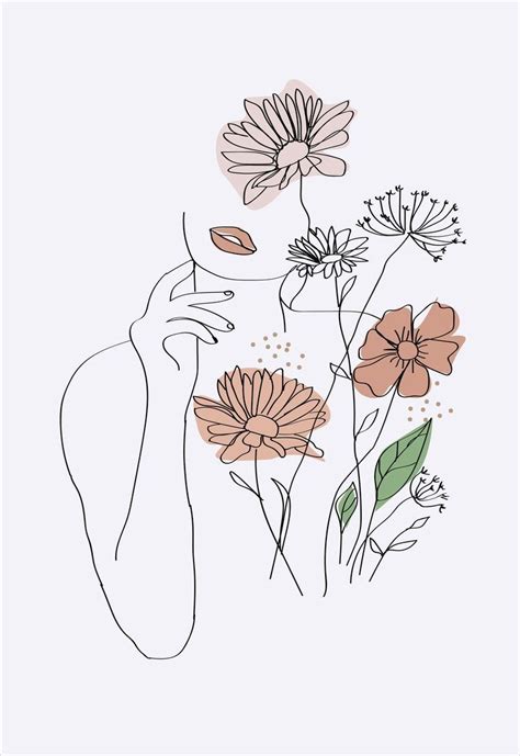 flower Aesthetic Art Drawing - Leah Lucien