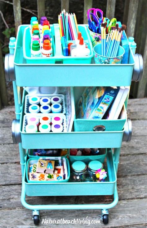 How to Set Up a Kids Arts Crafts Cart, Art Supply Cart for Kids, Easy ...