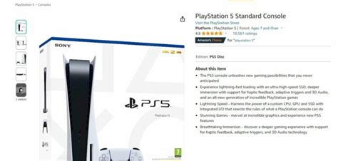 Amazon renamed the original console to the PlayStation 5 Standard ...