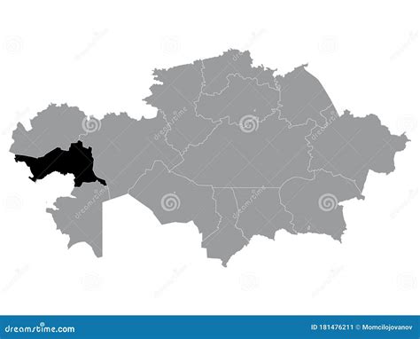 Location Map of Atyrau Region Stock Vector - Illustration of east ...