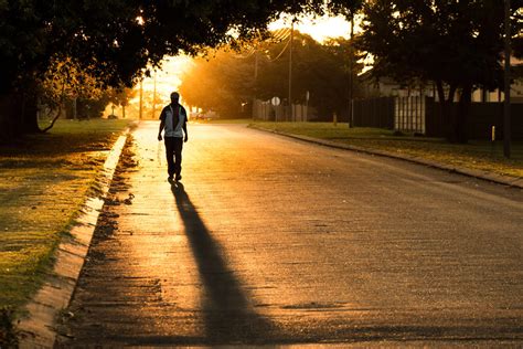 Man walking down the street sunset by purpleponyprincess on DeviantArt