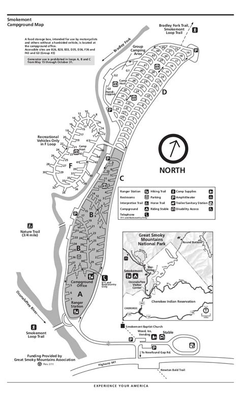 Great Smoky Mountains National Park- Smokemont Campground Map