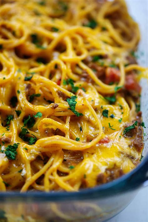 Cheesy Taco Spaghetti Recipe | Buns In My Oven