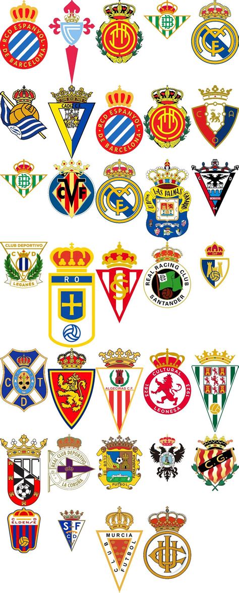 Every Spanish team in the first 3 divisions with crowns in their logo ...