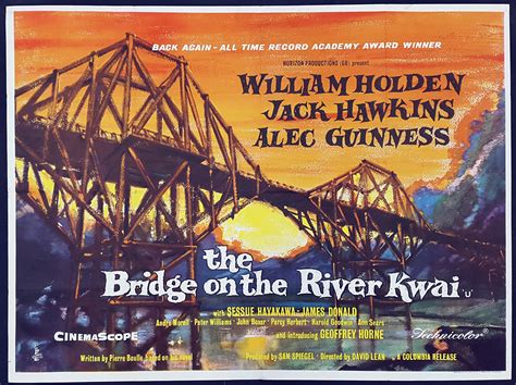 THE BRIDGE ON THE RIVER KWAI (1957) Original Vintage David Lean UK Quad ...