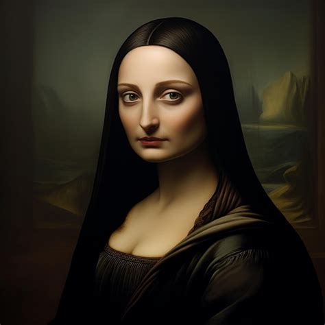 Premium AI Image | illustration of Mona Lisa with eyebrows