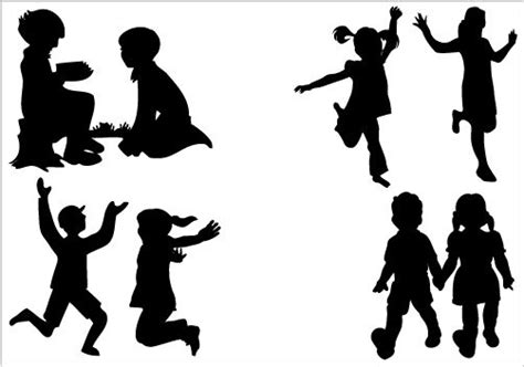 Children Silhouette vector graphics | Silhouette, Kids silhouette, Silhouette clip art