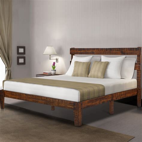 GrandRest 12 inch Classic Solid Wood Platform Bed with Headboard, Queen - Walmart.com