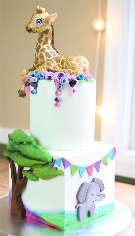 Jungle Theme Baby Shower Cake - CakeCentral.com