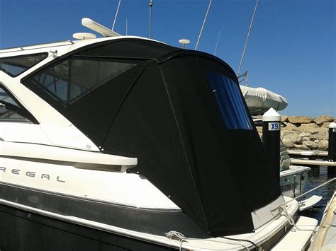 Side and rear covers, Black Sunbrella | Prestige Marine Trimmers, Boat ...