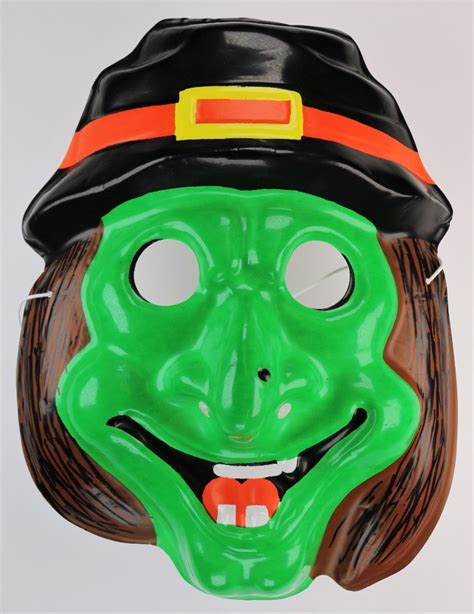 Vintage Wicked Green Witch Halloween Mask Ben Cooper Collegeville | The Wild Robot!