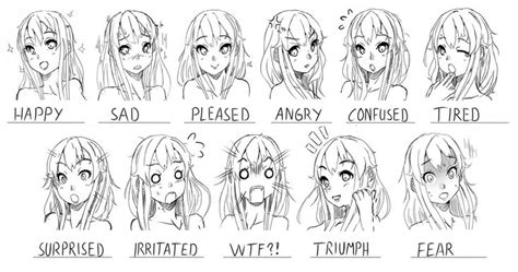 Image result for facial expressions references anime | Drawing expressions, Anime faces ...