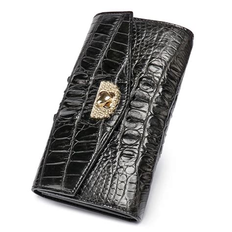 100% genuine alligator skin leather women wallet crocodile leather skin ...