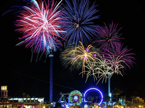 Fireworks over Kemah Boardwalk Photograph by Jennifer Schaefer - Fine ...