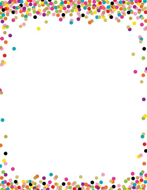 Confetti Blank Chart | Borders for paper, Page borders design, Clip art borders