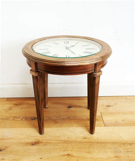 Quartz Clock Circular Coffee Table | countywoodcraft | Circular coffee ...