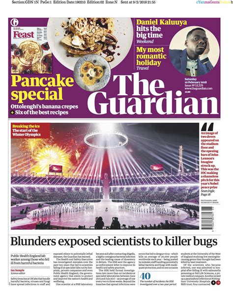 The Guardian on Twitter: "The Guardian front page, Saturday 10 February 2018: Blunders exposed ...