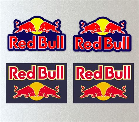 Red Bull Racing Blue Background Design - Bike, Car Moto Kart Helmet Stickers Set x 4 | Red bull ...