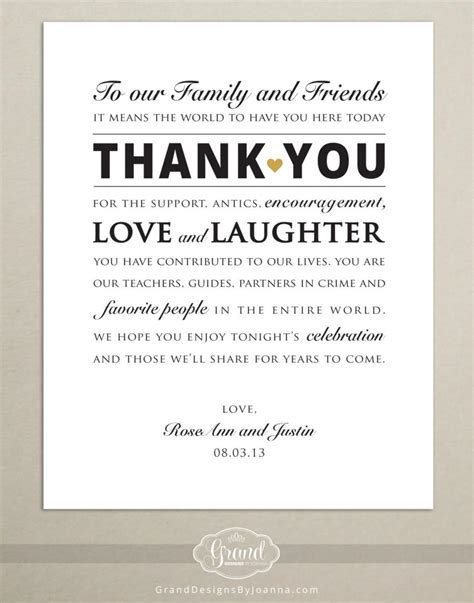 Wedding Reception Thank You Card - Wedding Thank You Sign 8x10 - Printable #2400673 - Weddbook