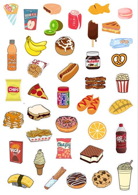 Food sticker poster😋 | Imagenes de alimentos saludables, Frutas y ...