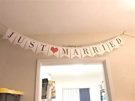 Just Married Banner Wedding Banner Wedding Bunting Custom - Etsy