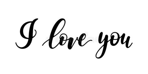 I Love You - Black Handwritten Lettering. Stock Vector - Illustration of proposal, graphic ...