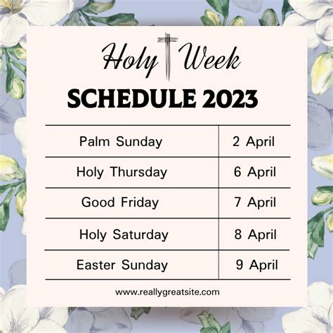 Copy of Easter holy week schedule 2023. | PosterMyWall