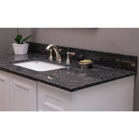 US Marble Natural Granite 43-in Steel Grey Granite Bathroom Vanity Top ...