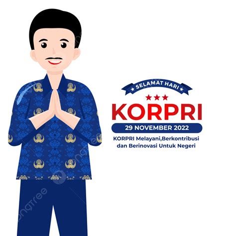 Kartun Pegawai Negeri Sipil Mengenakan Pakaian Kopral Terbaru Dengan Teks Hut 2022, Pondok Korps ...