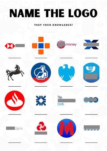 Banks & Financial Institutions - Name the Logo. Quiz / Worksheet ...