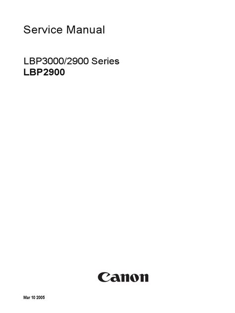 Service Manual - Canon Laser Shot LBP2900 | PDF | Printer (Computing) | Electrical Engineering