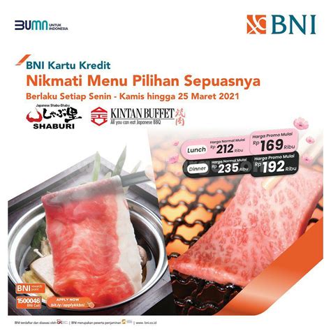 SHABURI & KINTAN BUFFET Spesial Menu Pilihan harga mulai dari Rp 169.000 dengan Kartu Kredit BNI ...