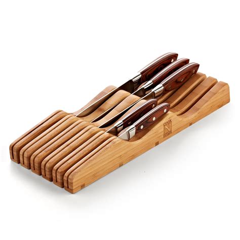 Cook N Home In-Drawer Bamboo Knife Storage Block, 11 Slot | eBay