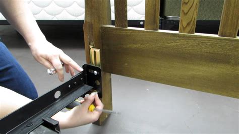 Attach A Bed Frame To A Hook-On Headboard - YouTube