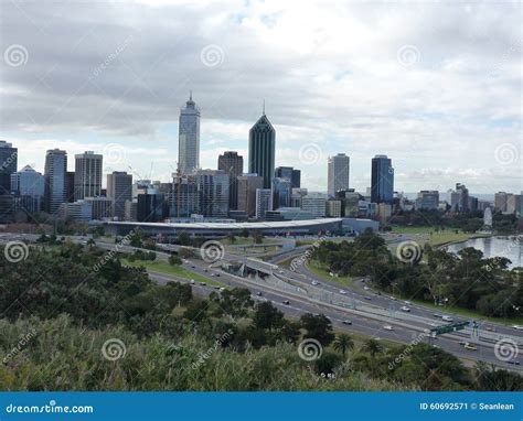 Perth Skyline of Western Australia Stock Image - Image of reflection ...