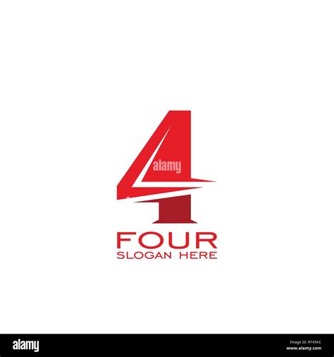 Four logo, 4 numbers logo design. number 4 graphic logo template Stock ...